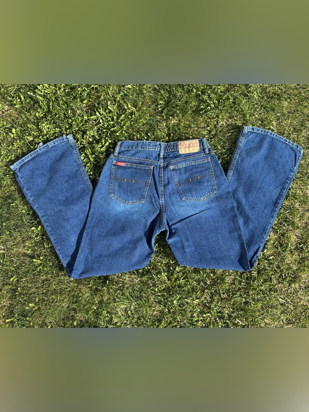 *FLAWS* Vtg Y2K Mudd Jeans Womens Juniors Size 11 Dark Wash Mid-Rise Bootcut
